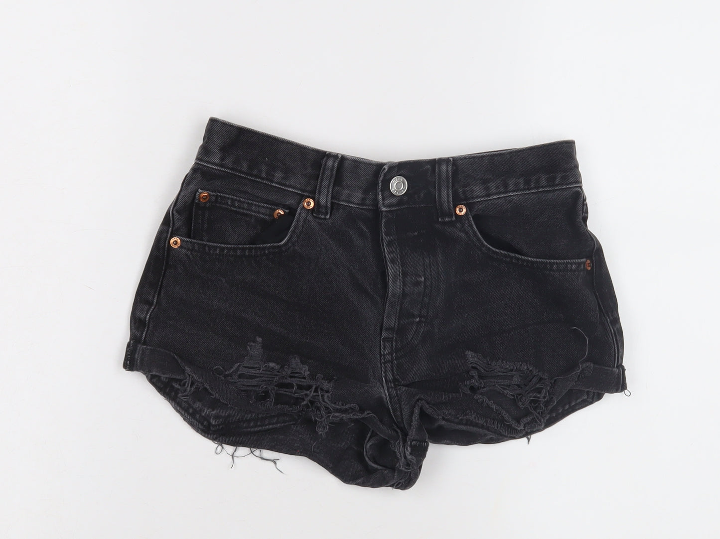 ASOS Design Women's Black Denim Hot Pants, Size 6