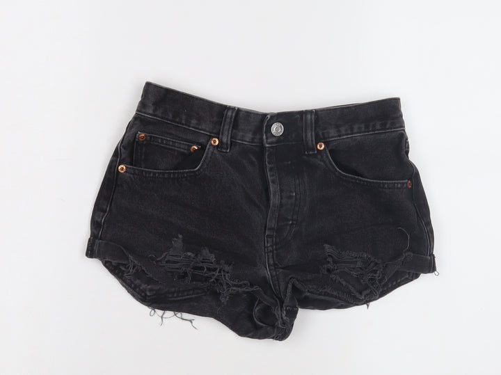 ASOS Design Women's Black Denim Hot Pants, Size 6