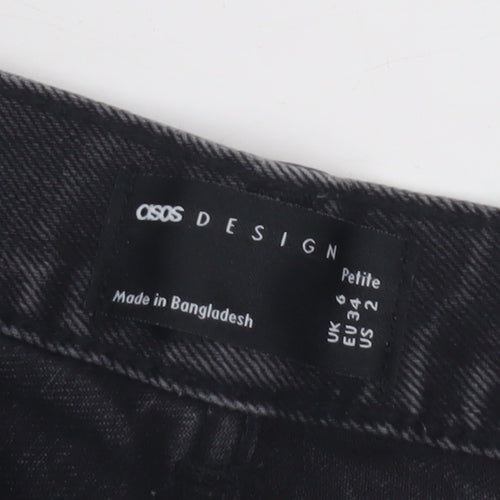 ASOS Design Women's Black Denim Hot Pants, Size 6