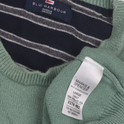 Marks and Spencer Green Men's Pullover Jumper, Large