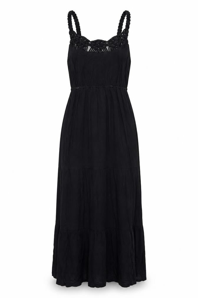 Front view of Next Women’s Black Maxi Dress, size UK 8, Summer Casual