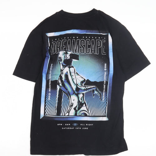 Collusion Men’s Black XS Music Graphic T-Shirt