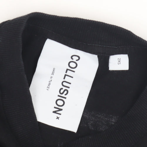 Collusion Men’s Black XS Music Graphic T-Shirt