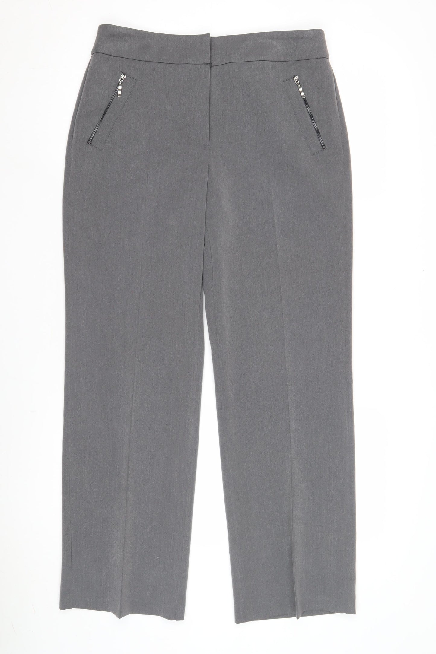 BHS Women's Grey Trousers Size 10 Straight Leg