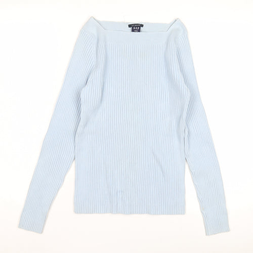 GAP Women’s Blue Boat Neck Pullover Jumper - M