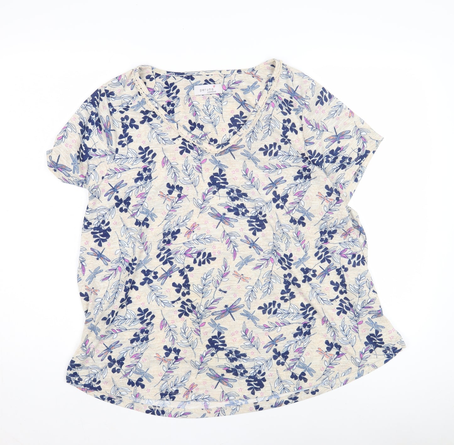 Marks and Spencer Women's Floral T-Shirt Size 22 Multicoloured