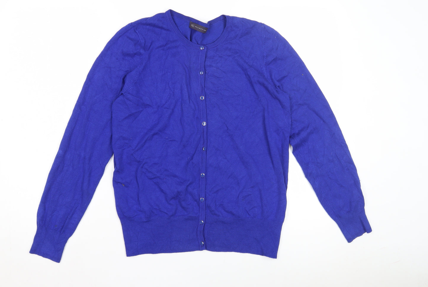 Marks and Spencer Women's Blue Cotton Cardigan Size 16