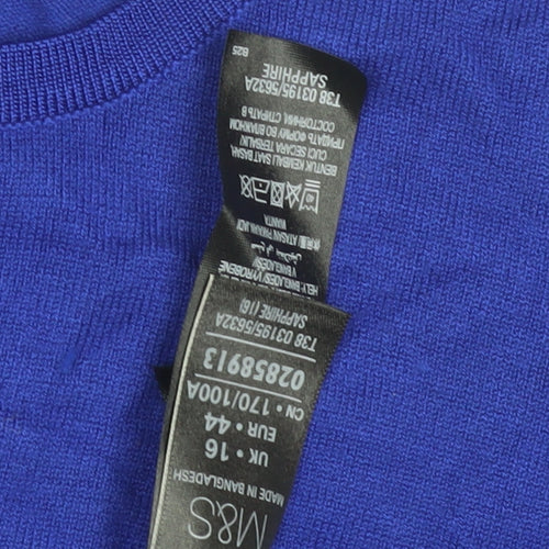 Marks and Spencer Women's Blue Cotton Cardigan Size 16