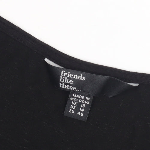 Friends Like These Women's Black V-Neck Blouse Size 14