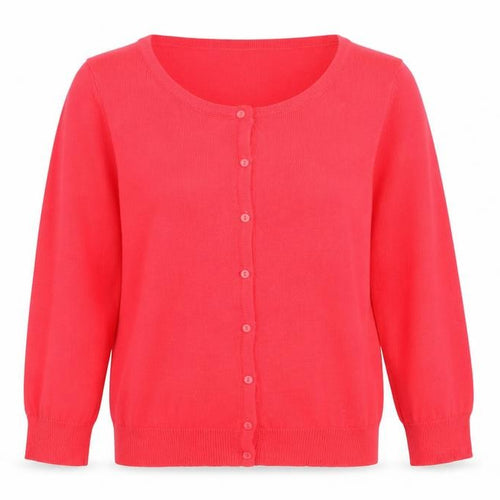 Jacqueline de Yong Women Pink Cardigan S Cotton
