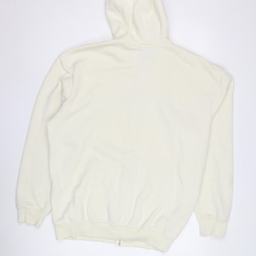boohooMAN Men's White Full Zip Hoodie S