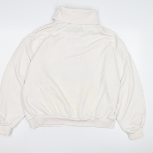 Bershka Unisex White M Logo Sweatshirt