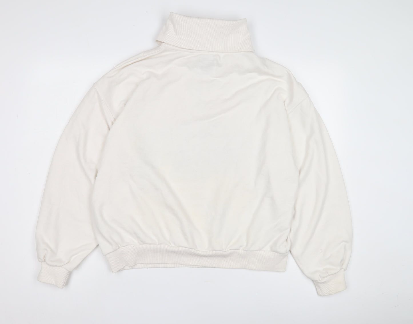 Bershka Unisex White M Logo Sweatshirt
