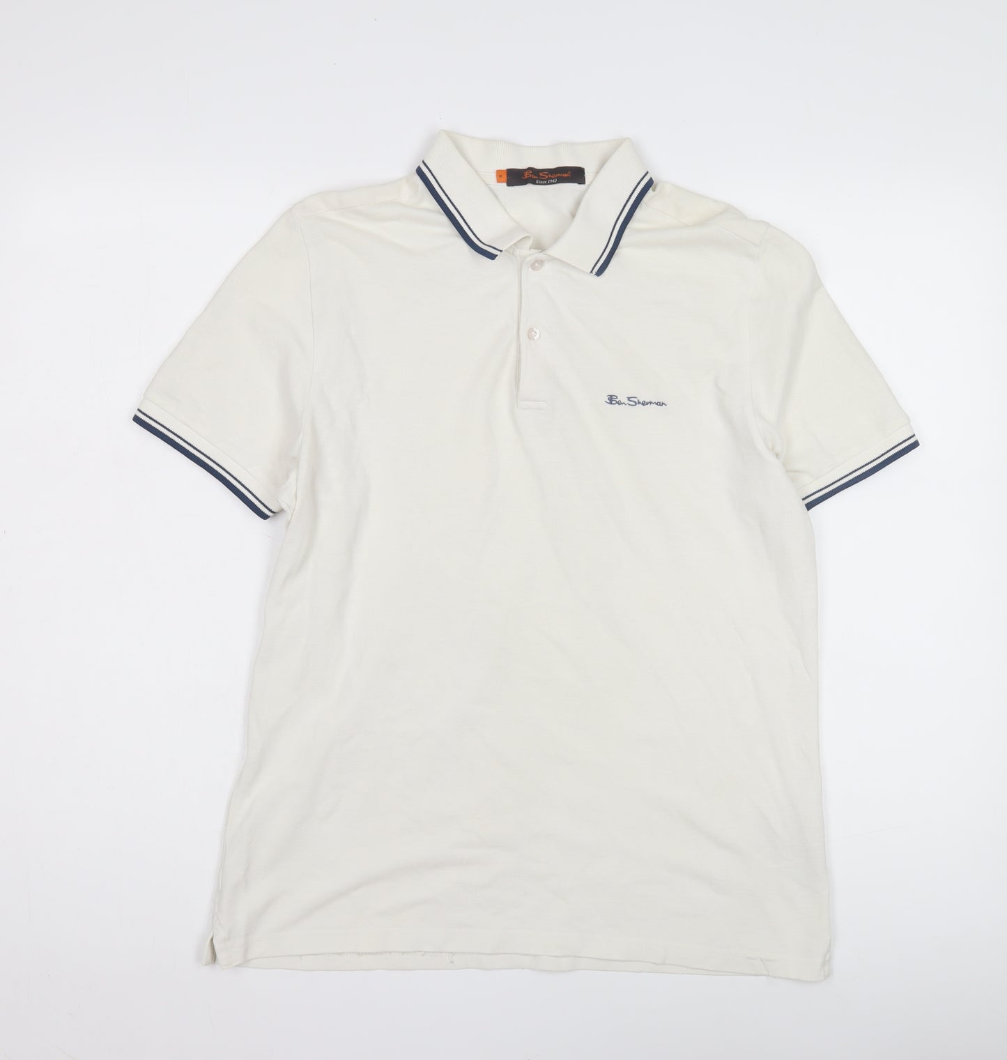 Ben Sherman Men's White Polo Shirt M, Short Sleeve