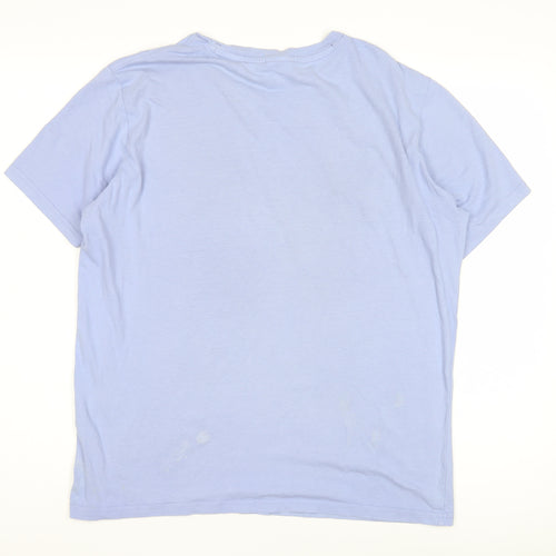 Champion Men's Blue M Graphic Print Logo T-Shirt
