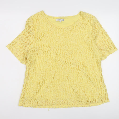 Emma Blake Women's Yellow Lace Blouse - Size 16