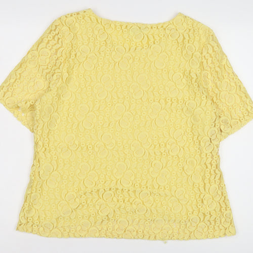 Emma Blake Women's Yellow Lace Blouse - Size 16
