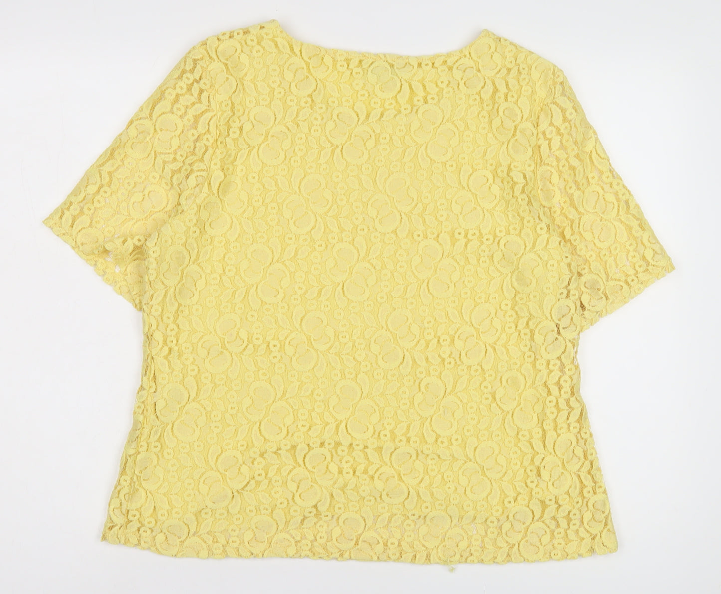 Emma Blake Women's Yellow Lace Blouse - Size 16