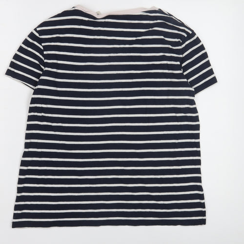Levi's Women's Blue Striped T-Shirt, Size M, Casual Classic
