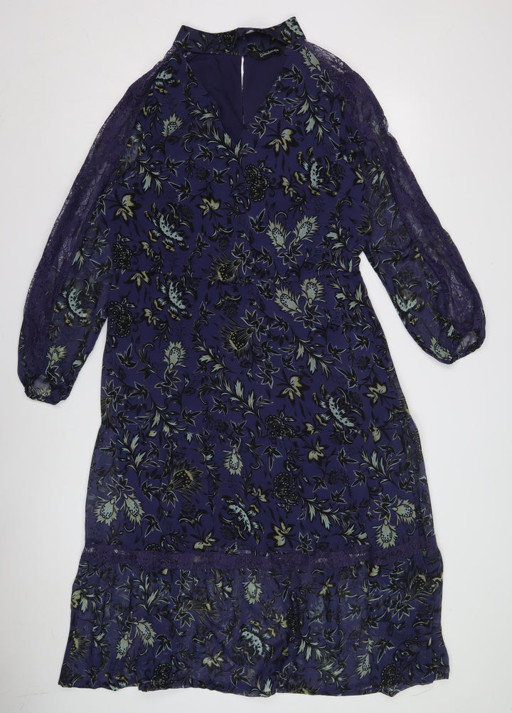 Kaleidoscope Women's Multicoloured Floral Dress Size 14