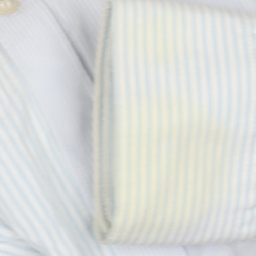 French Connection Men's Blue Striped Button-Up Shirt