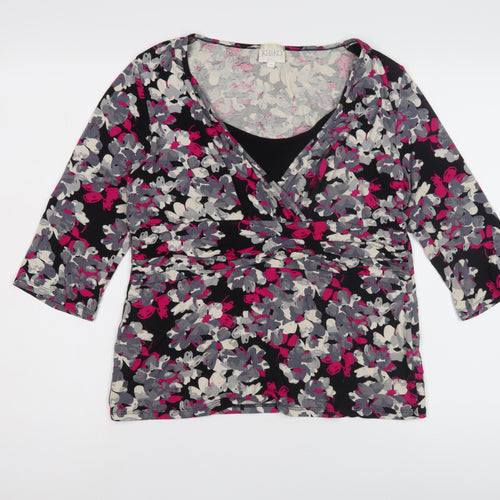 Kaliko Women's Floral Wrap Top, Multicoloured, Size 14