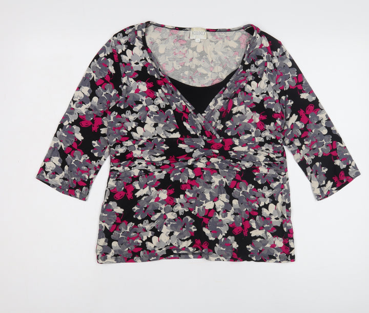 Kaliko Women's Floral Wrap Top, Multicoloured, Size 14
