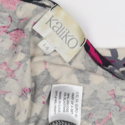 Kaliko Women's Floral Wrap Top, Multicoloured, Size 14
