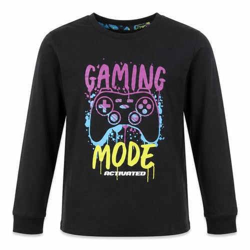 Firetrap Boys Black Gaming T-Shirt 12-13 Years Long Sleeve