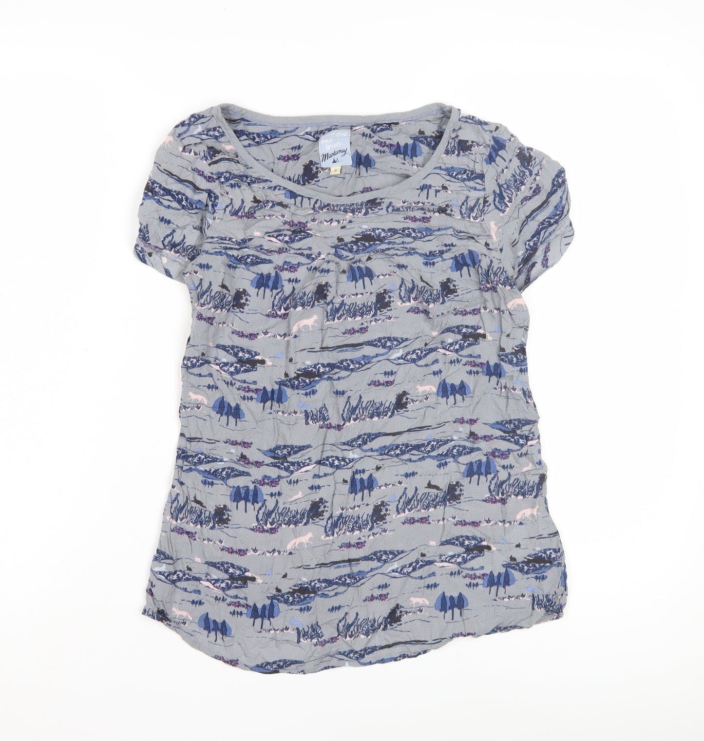 Mantary Women's Grey Crew Neck T-Shirt Size 8