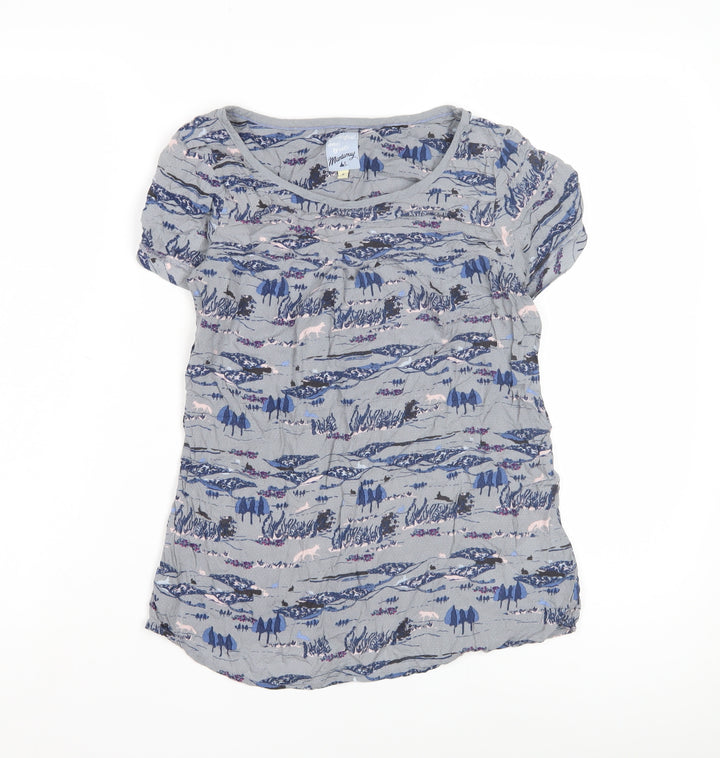 Mantary Women's Grey Crew Neck T-Shirt Size 8