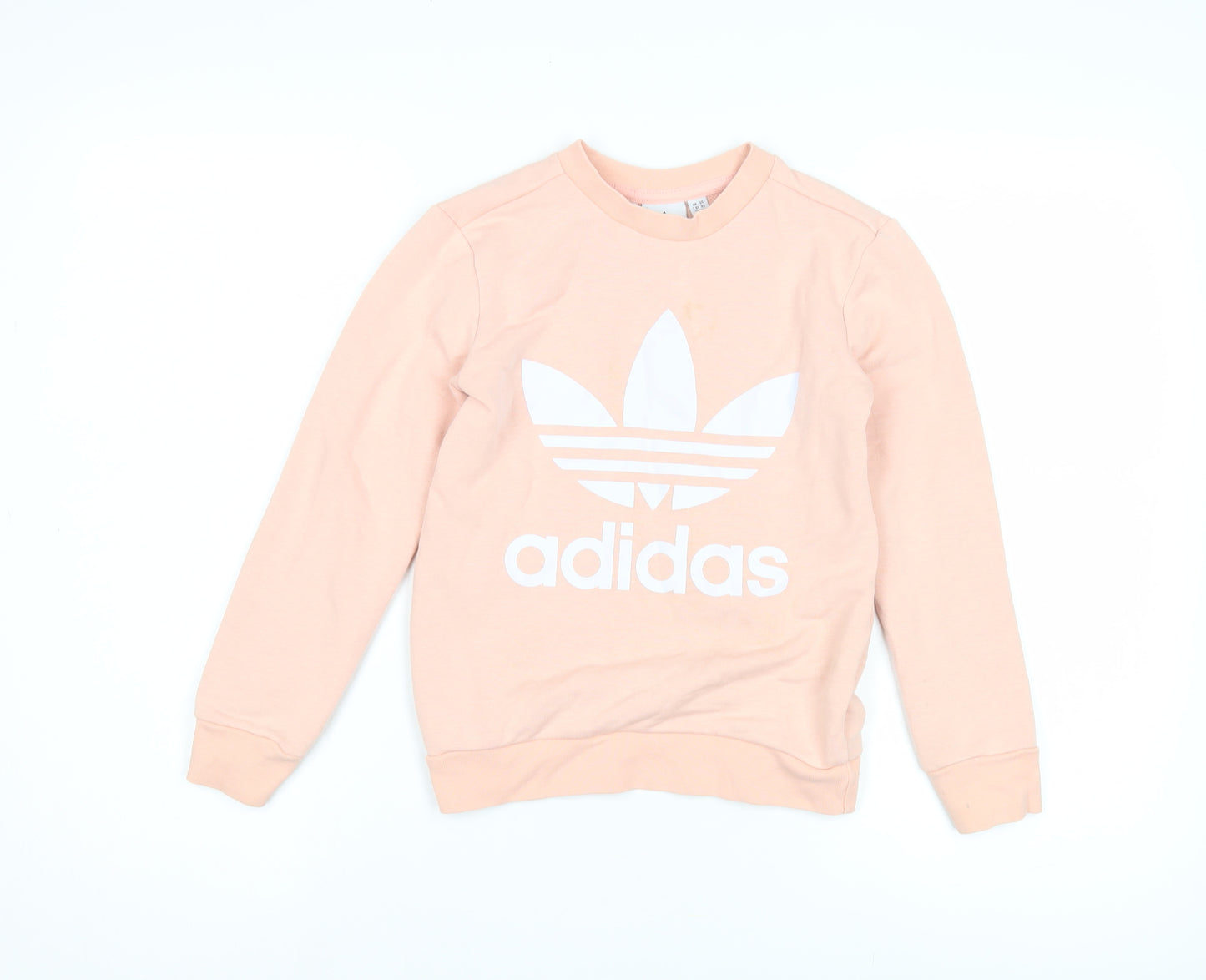 Adidas Girls Pink Pullover Sweatshirt, 7 Years, Logo Accent