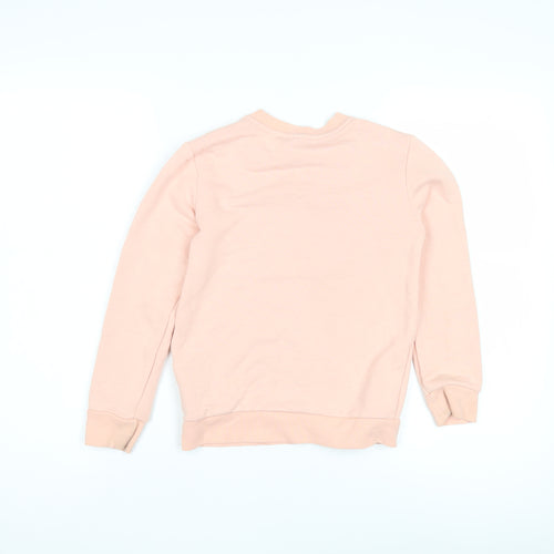 Adidas Girls Pink Pullover Sweatshirt, 7 Years, Logo Accent