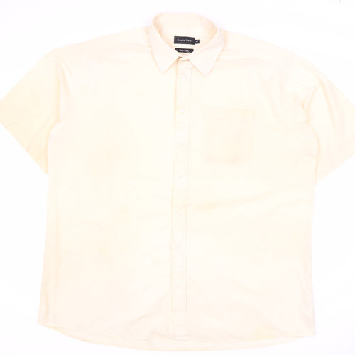 Double TWO Men's Ivory Short Sleeve Button-Up Shirt