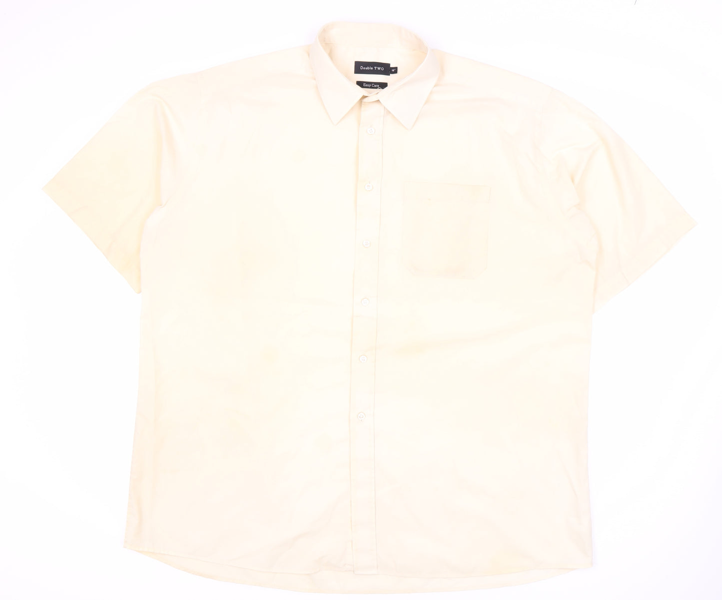 Double TWO Men's Ivory Short Sleeve Button-Up Shirt