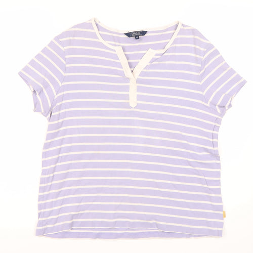 Maine New England Women's Purple Striped T-Shirt Size 16