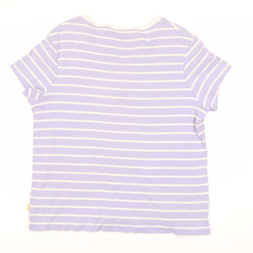 Maine New England Women's Purple Striped T-Shirt Size 16