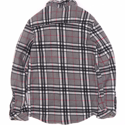 Lee Cooper Men's Grey Check Long Sleeve Shirt Small