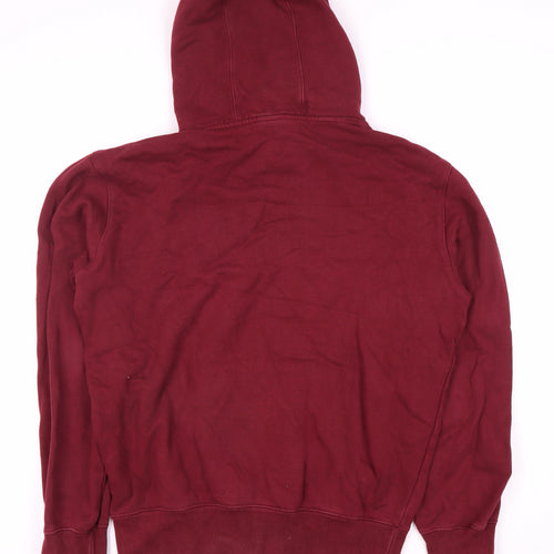 Champion Men's Red Pullover Hoodie, M, Logo Detail