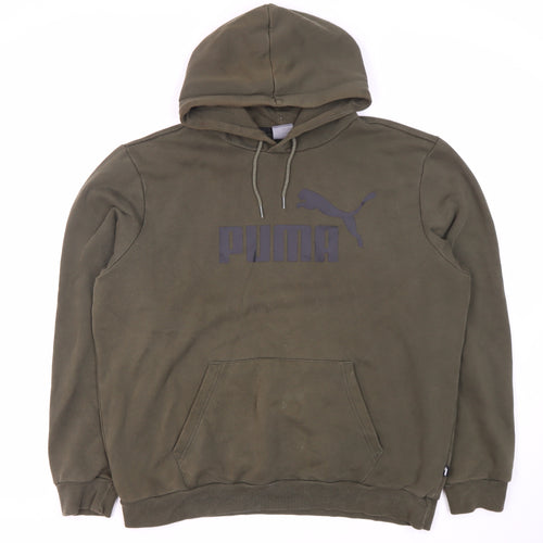 Puma Men's Green L Pullover Hoodie with Logo