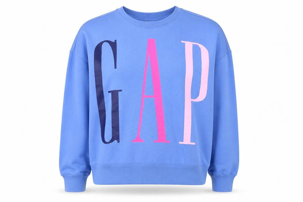Front view of Gap Women's Blue Pullover Sweatshirt L Casual