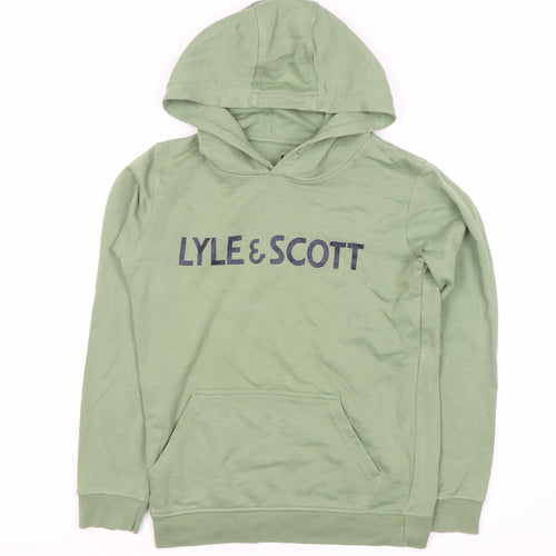 Lyle & Scott Boys Green Pullover Hoodie Size 11 Years