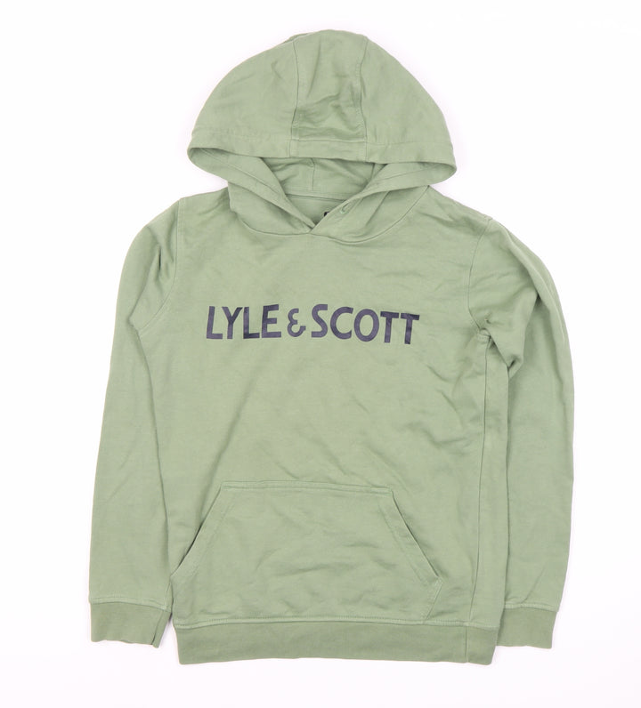 Lyle & Scott Boys Green Pullover Hoodie Size 11 Years