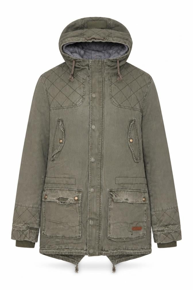 Front view of Tokyo Laundry Women's Green Military Jacket L