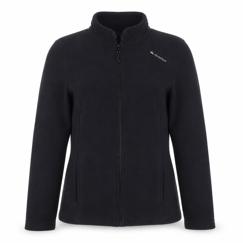 Front view of Decathlon Women's Black Fleece Jacket, size S
