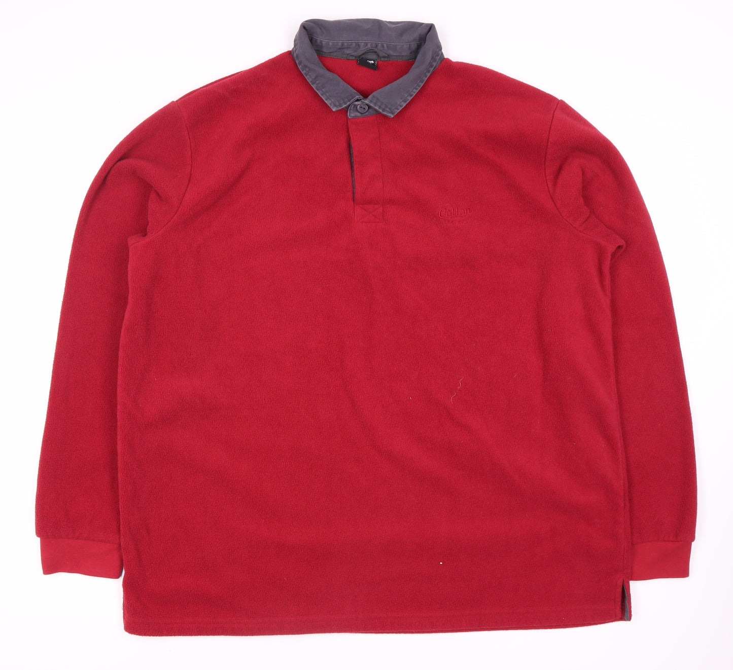 Cotton Traders Men's Red 2XL Fleece Polo Shirt