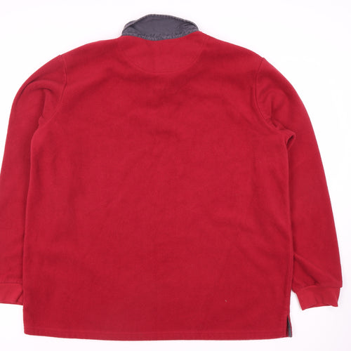 Cotton Traders Men's Red 2XL Fleece Polo Shirt