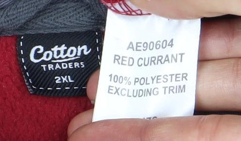 Cotton Traders Men's Red 2XL Fleece Polo Shirt