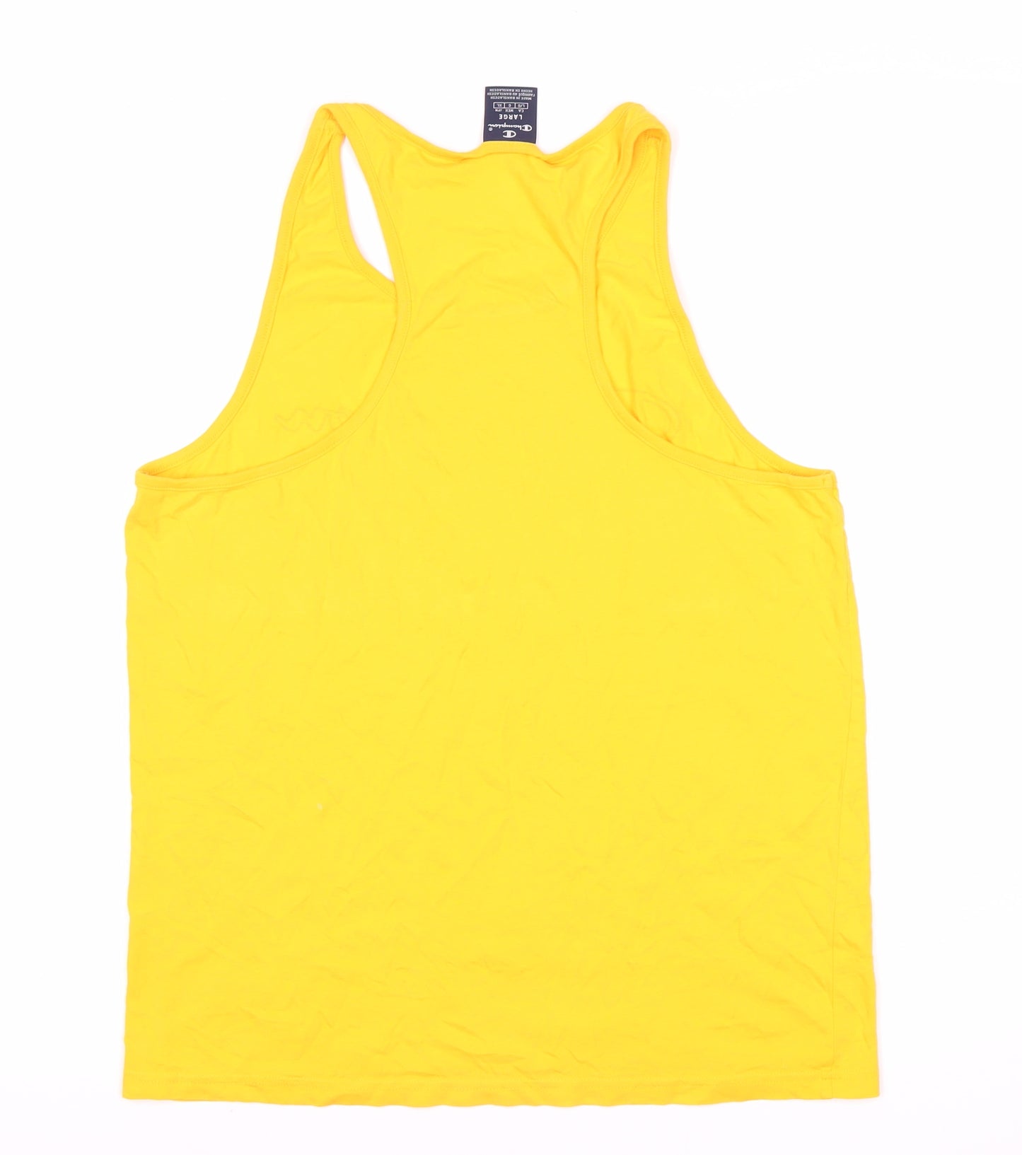 Champion Men's Yellow Sleeveless T-Shirt, Large
