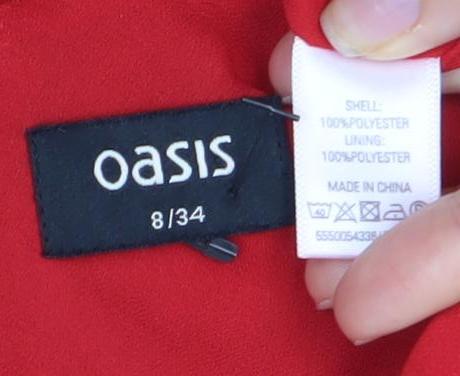 Oasis Women's Red Short Bodycon Dress, Size 6